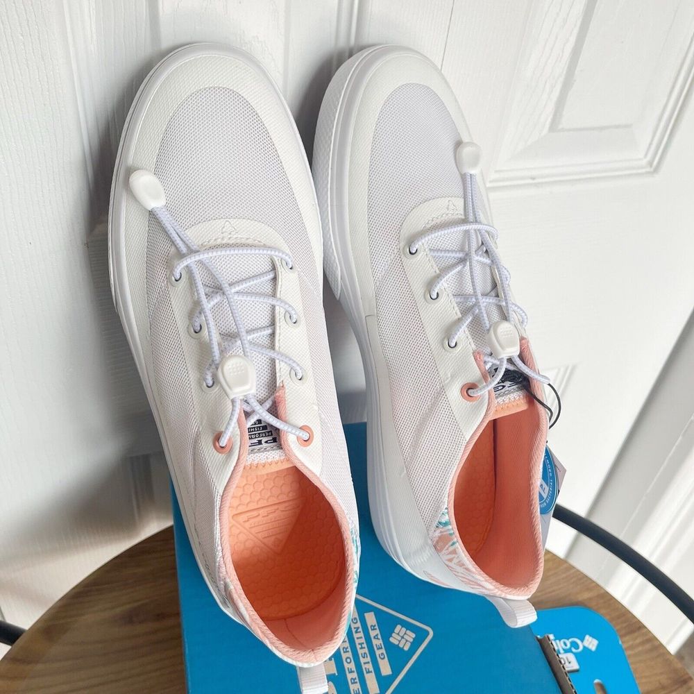 Columbia Women Water Boat Shoes Sneaker Size 10 White PFG Bonehead NEW - Picture 11 of 16